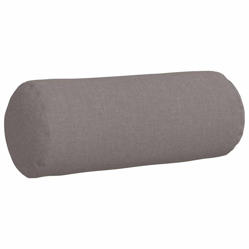 Bolster Pillows 2 pcs Taupe Ø 15 x 40 cm Fabric